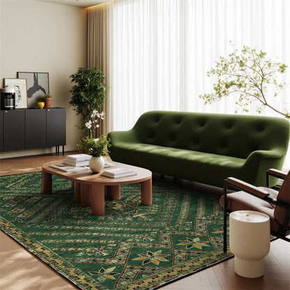 Tappeto geometrico marocchino verde scuro