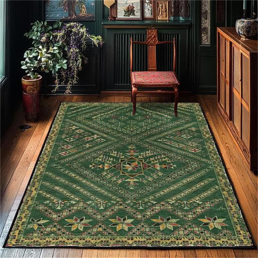 Tappeto geometrico marocchino verde scuro