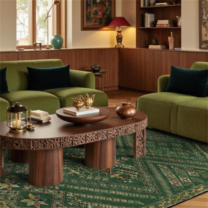 Tappeto geometrico marocchino verde scuro