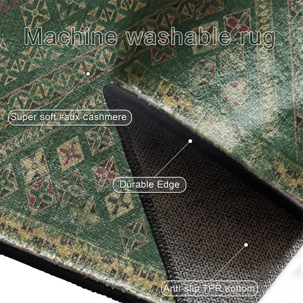 Tappeto geometrico marocchino verde scuro