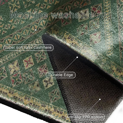 Tappeto geometrico marocchino verde scuro