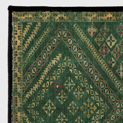Tappeto geometrico marocchino verde scuro
