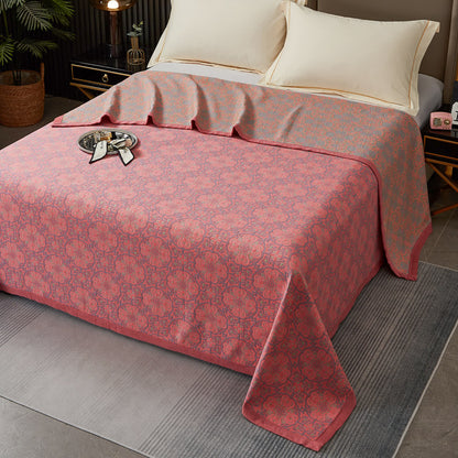 Trapunta in cotone tinto in filo con motivo floreale vintage