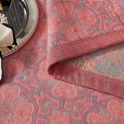 Trapunta in cotone tinto in filo con motivo floreale vintage