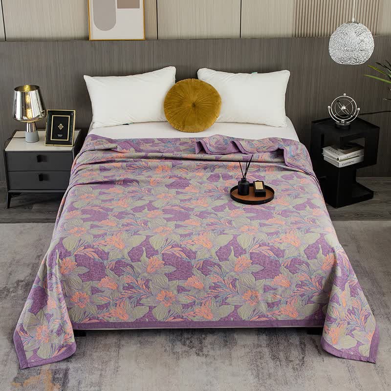 Trapunta in cotone tinto in filo Purple Lily