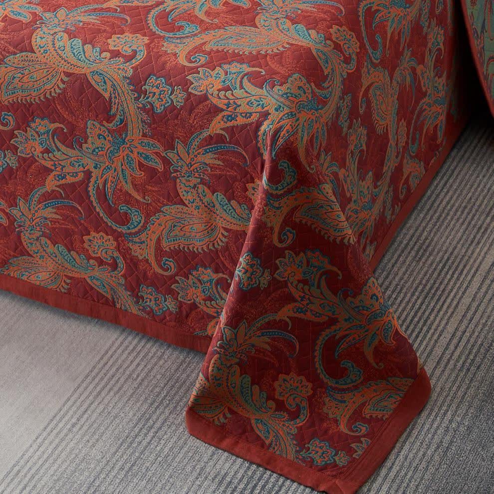 Trapunta in cotone tinto in filo con motivo Paisley vintage