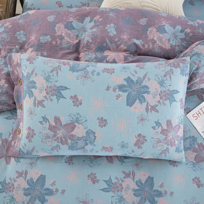 Set di biancheria da letto in garza di cotone jacquard Lily (4 pezzi)