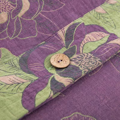 Set di biancheria da letto reversibile in garza di cotone jacquard floreale (4 pezzi)