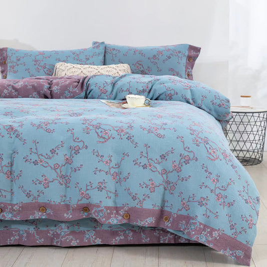 Set di biancheria da letto in garza di cotone jacquard Wintersweet (4 pezzi)