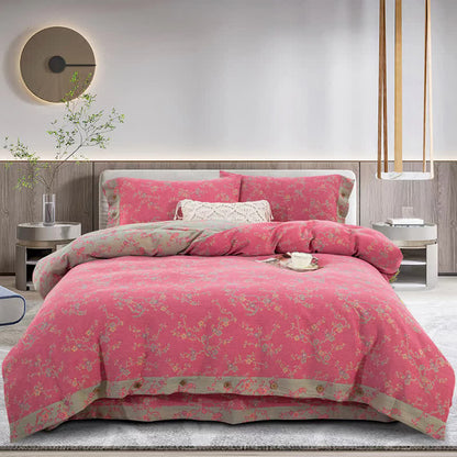 Set di biancheria da letto in garza di cotone jacquard Wintersweet (4 pezzi)