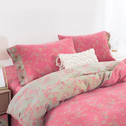 Set di biancheria da letto in garza di cotone jacquard Wintersweet (4 pezzi)
