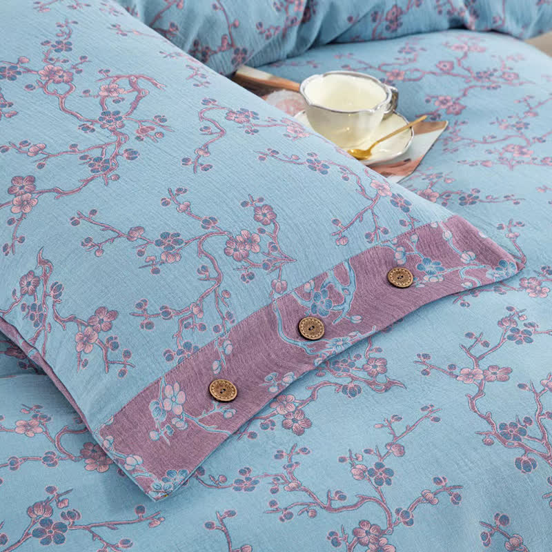 Set di biancheria da letto in garza di cotone jacquard Wintersweet (4 pezzi)
