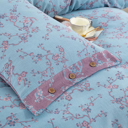 Set di biancheria da letto in garza di cotone jacquard Wintersweet (4 pezzi)
