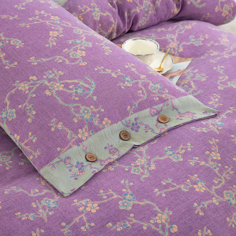 Set di biancheria da letto in garza di cotone jacquard Wintersweet (4 pezzi)
