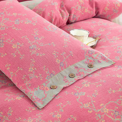 Set di biancheria da letto in garza di cotone jacquard Wintersweet (4 pezzi)