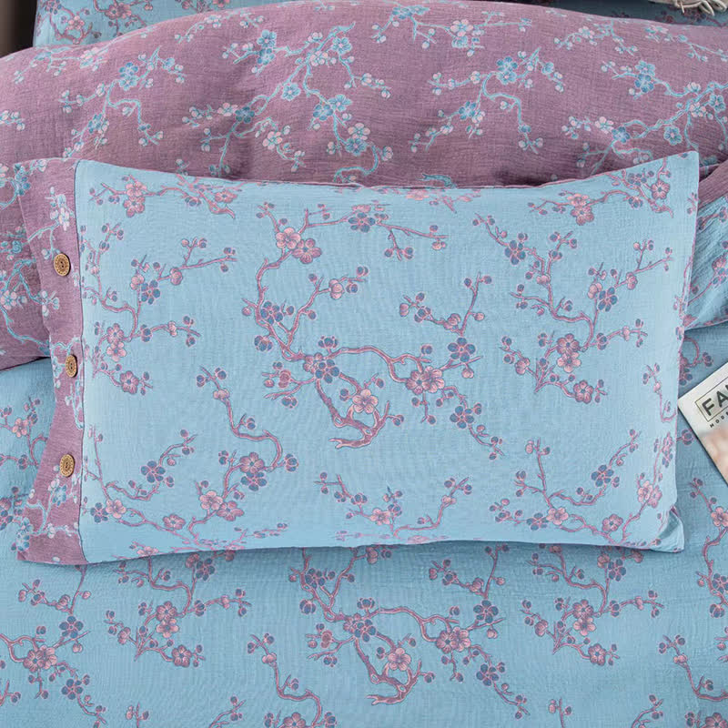 Set di biancheria da letto in garza di cotone jacquard Wintersweet (4 pezzi)