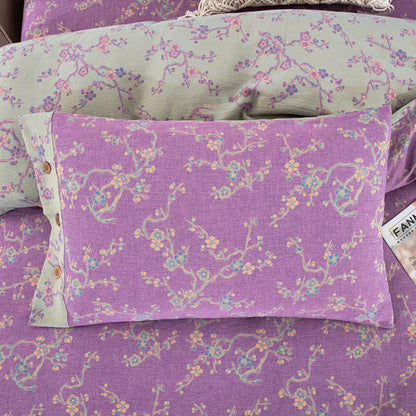 Set di biancheria da letto in garza di cotone jacquard Wintersweet (4 pezzi)