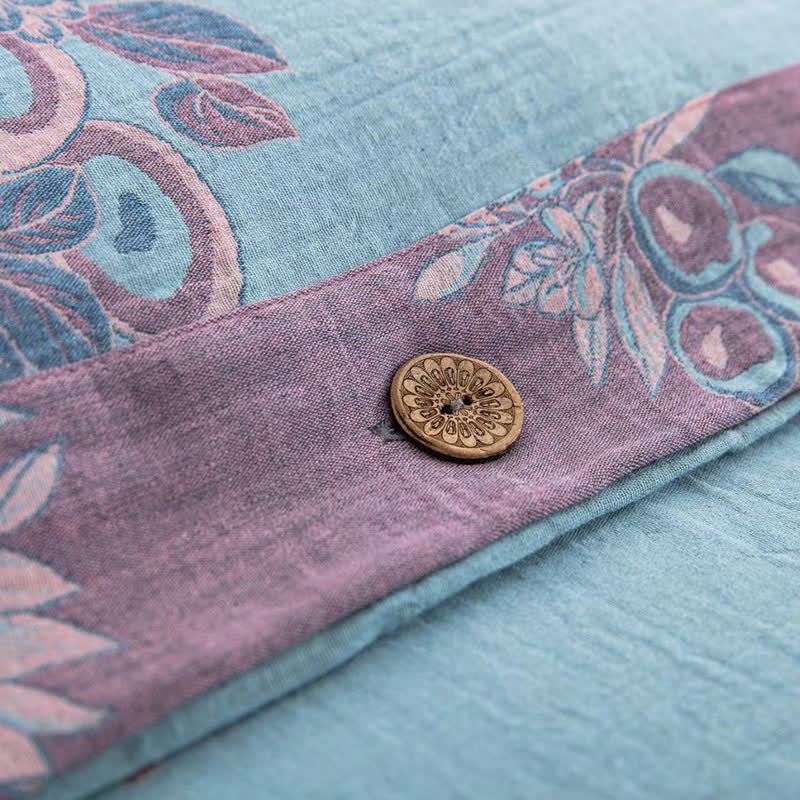 Set di biancheria da letto in garza di cotone jacquard girasole (4 pezzi)