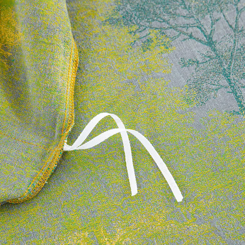 Set di biancheria da letto in garza di cotone jacquard con stampa ad albero (4 pezzi)