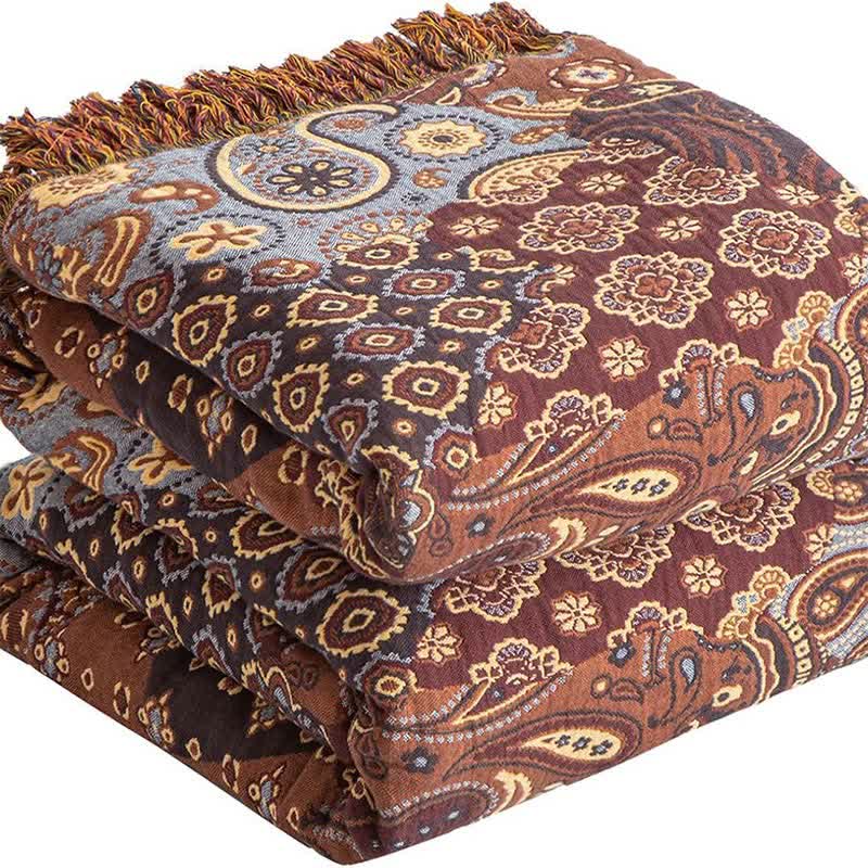 Trapunta in garza di cotone Boho Paisley