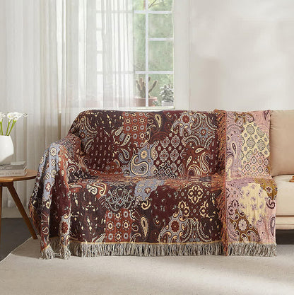 Trapunta in garza di cotone Boho Paisley