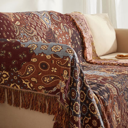 Trapunta in garza di cotone Boho Paisley