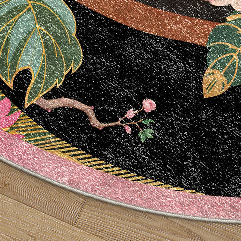 Tappeto antiscivolo rotondo Floral Bird
