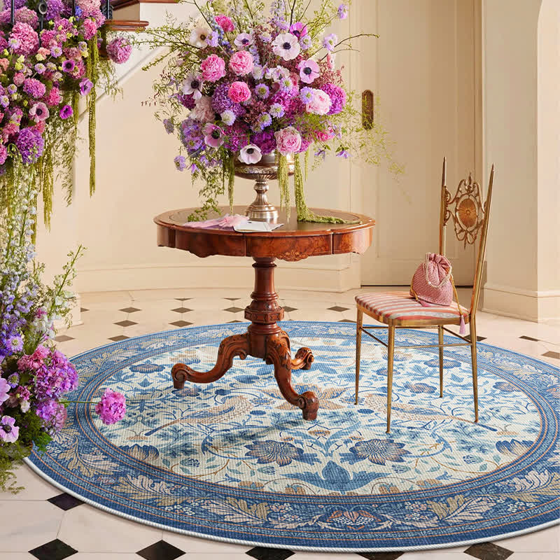 Tappeto rotondo impermeabile Floral Bird