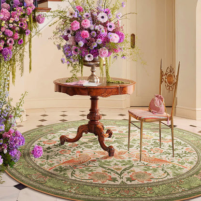 Tappeto rotondo impermeabile Floral Bird