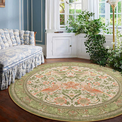 Tappeto rotondo impermeabile Floral Bird