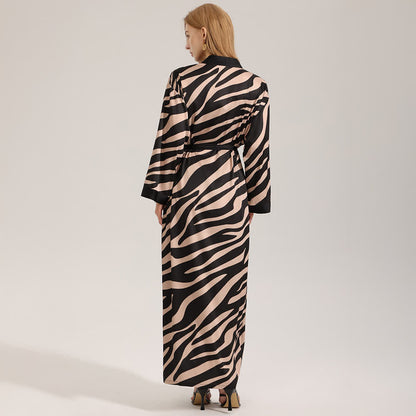 Accappatoio kimono a maniche lunghe con stampa zebra