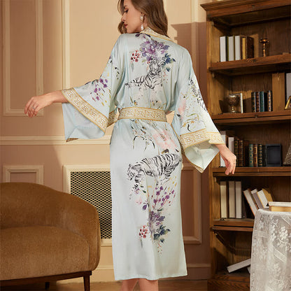 Accappatoio Kimono Floreale Orientale Tiger