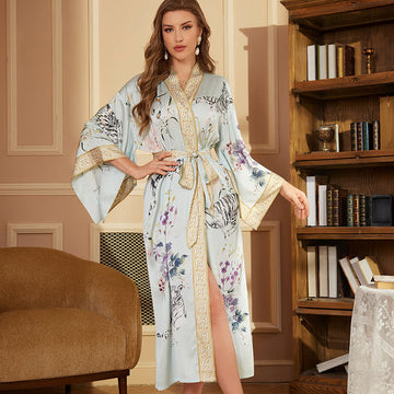 Accappatoio Kimono Floreale Orientale Tiger