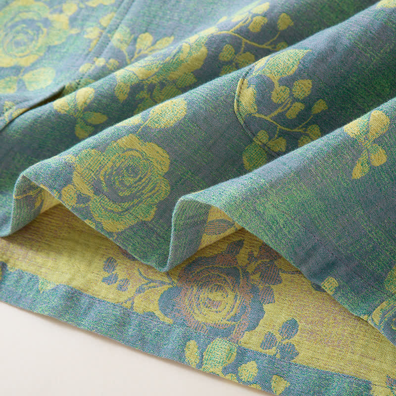 Completo da notte in garza di cotone jacquard rosa