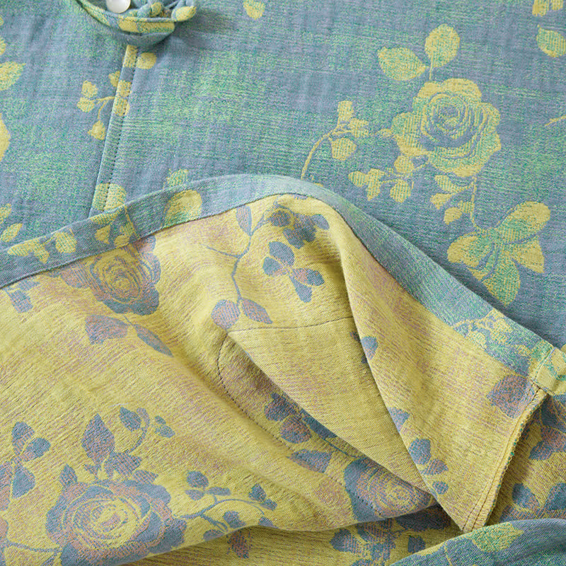 Completo da notte in garza di cotone jacquard rosa