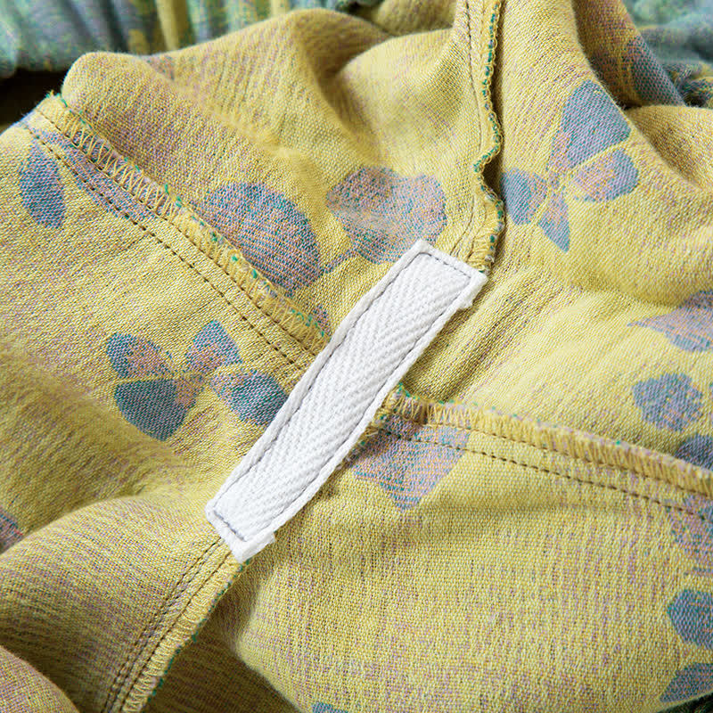 Completo da notte in garza di cotone jacquard rosa