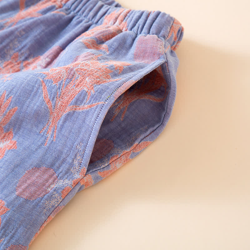 Set da notte in garza di cotone Oriental Lily