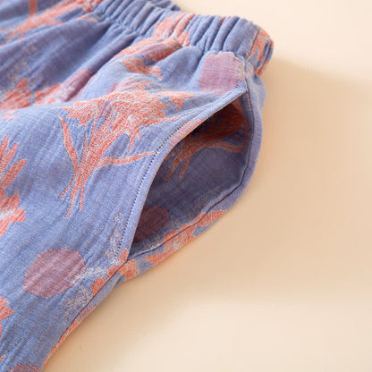 Set da notte in garza di cotone Oriental Lily