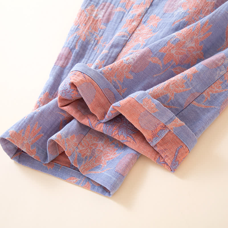 Set da notte in garza di cotone Oriental Lily