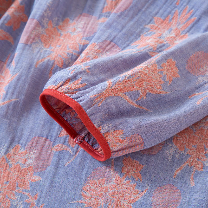 Set da notte in garza di cotone Oriental Lily