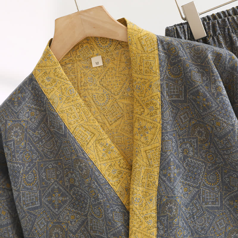 Pigiama unisex con kimono geometrico giapponese - image 3