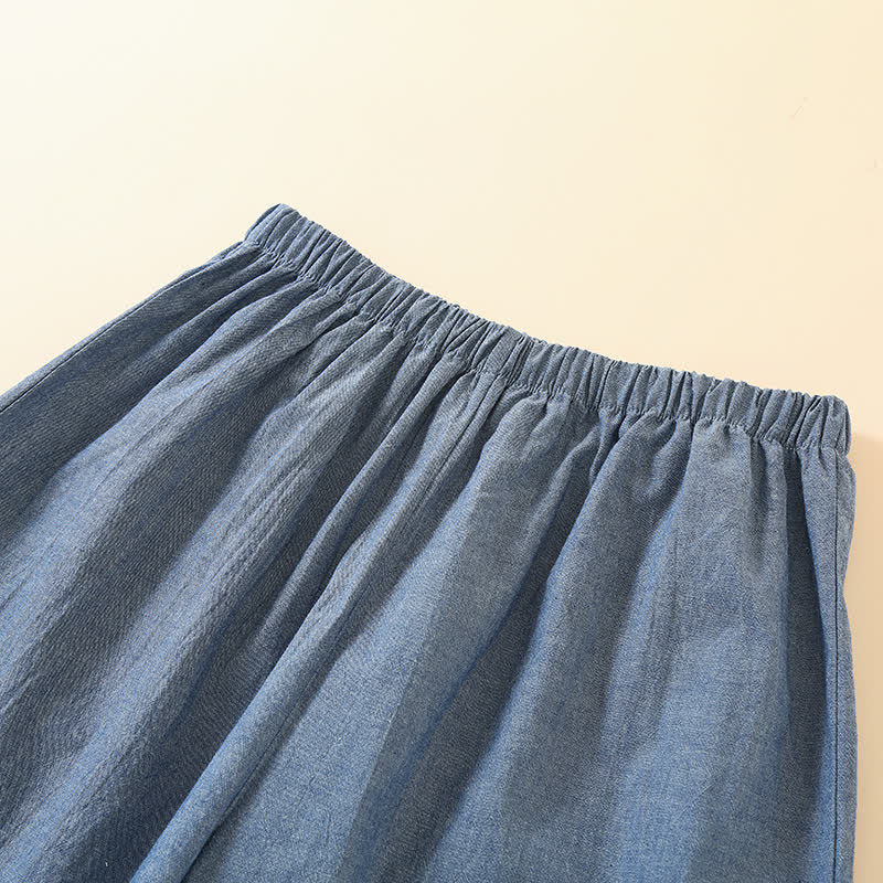 Pigiama Kimono Solido con Colletto Geometrico