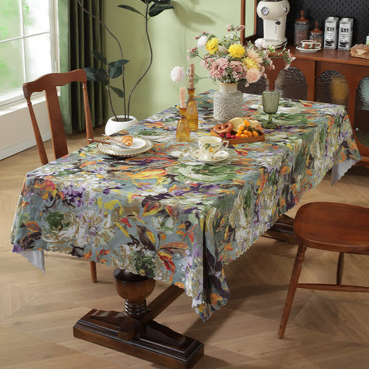 Tovaglia impermeabile con pittura a olio pastorale