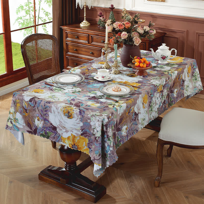 Tovaglia impermeabile con pittura a olio pastorale