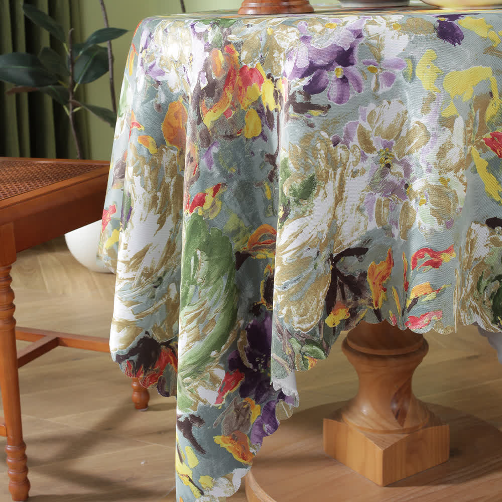 Tovaglia impermeabile con pittura a olio pastorale