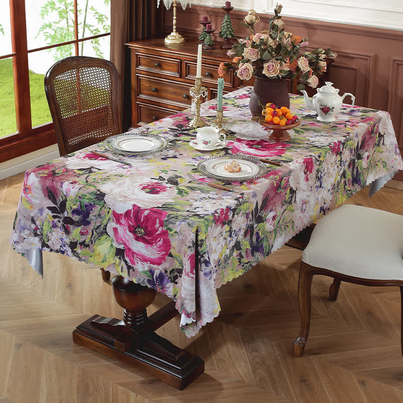 Tovaglia impermeabile con pittura a olio pastorale