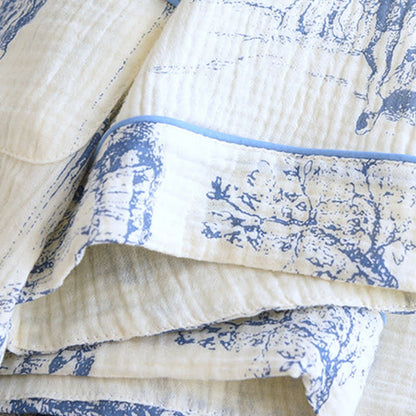 Completo da notte in garza di cotone con stampa toile