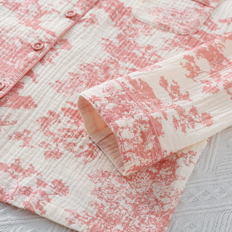 Completo da notte in garza di cotone Scenic Toile