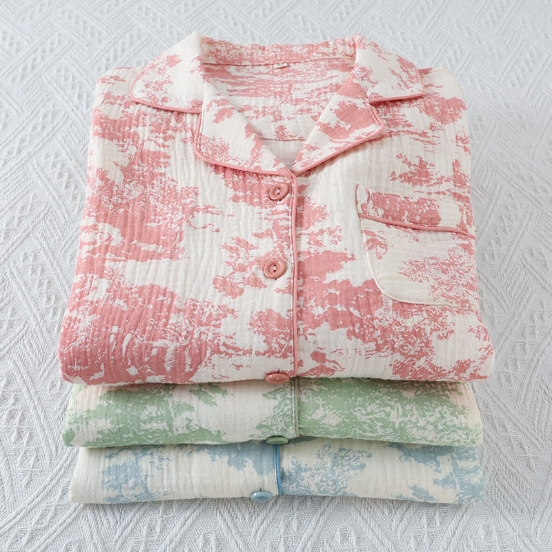 Completo da notte in garza di cotone Scenic Toile