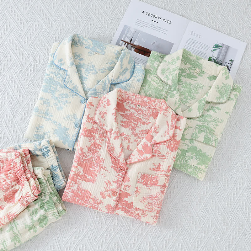 Completo da notte in garza di cotone Scenic Toile